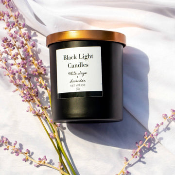 White Sage & Lavender Candle - BLACK LIGHT CANDLES